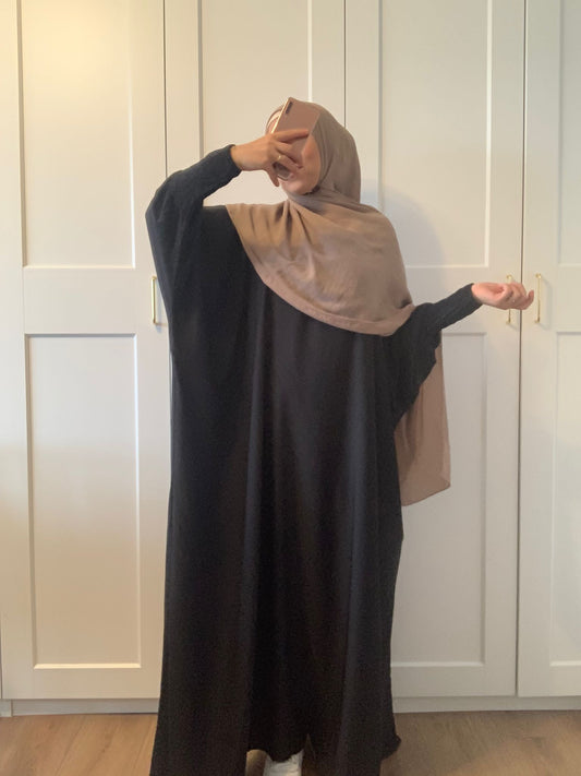Abaya YASMINA - Schwarz - Medinaseide
