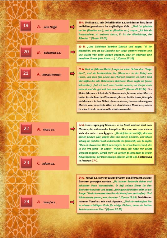 100 Fragen über die Propheten (von Adam a.s. bis Mohammed s.s.) ab 6 Jahre