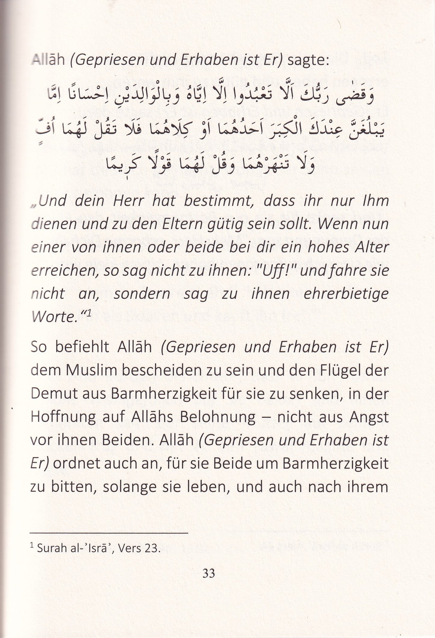 Der gütige Umgang mit den Eltern