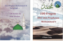 Charger l&#39;image dans la galerie, - 25%  BESTSELLER! 100 Fragen über den Propheten Mohammed s.s.+ 140 Hadith im Angebot
